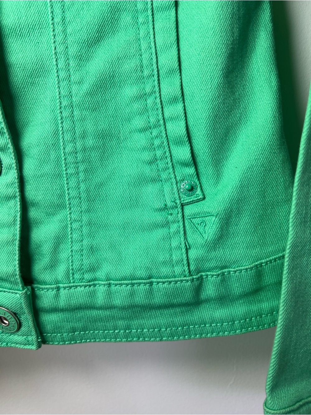 Y2K Guess Women's Small Green Chic Denim Jacket - Picture 3 of 6